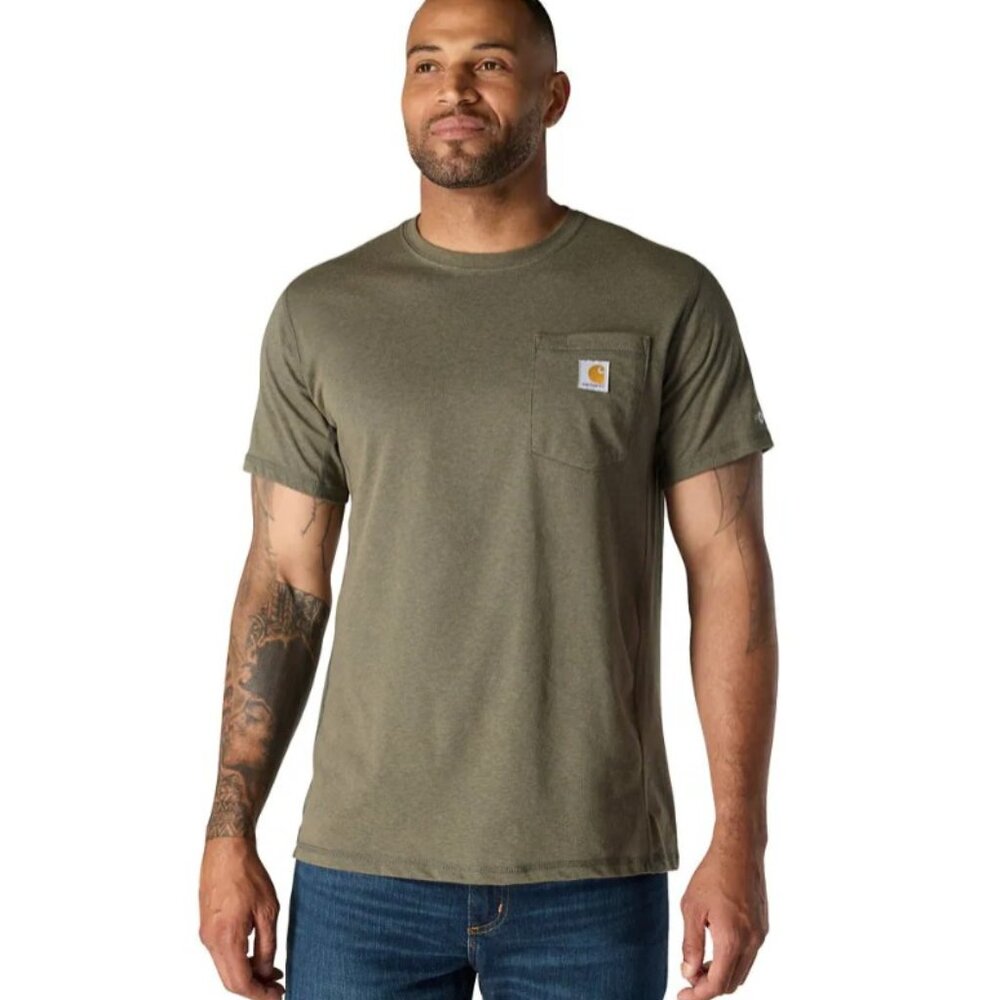 Carhartt 🟣 Size Small Mens Force Relaxed T-Shirt in Basil Heather Green
